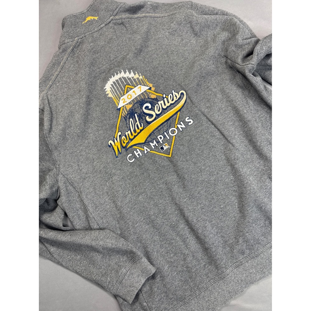 Tommy Bahama Houston Astros 2017 World Series Champions Gray Quarter Zip Mens L